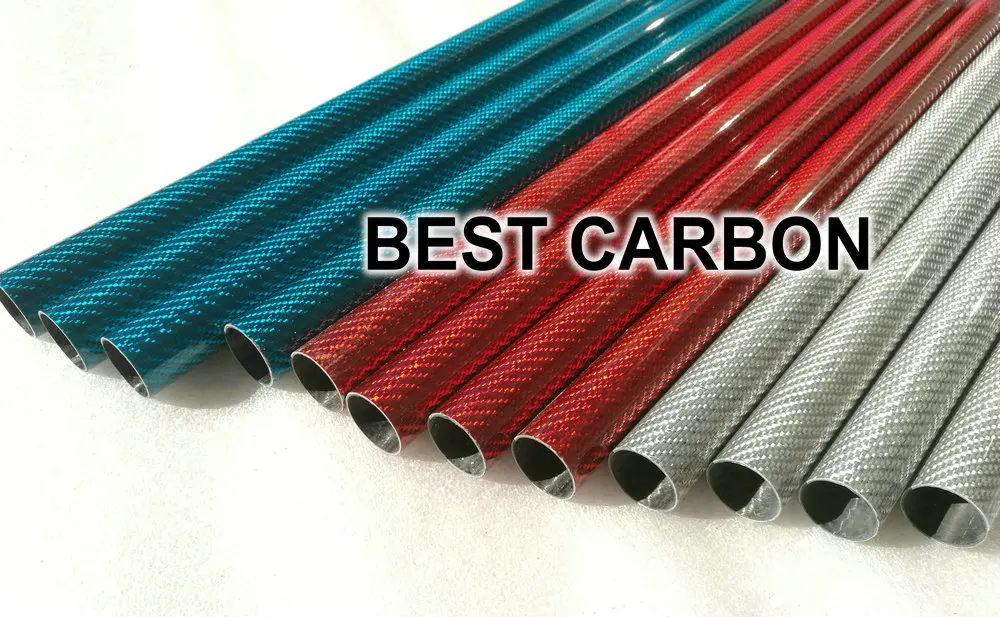 FREE SHIPPING OD25mm , ID23mm, Blue, Red, Silver Colorful Carbon fiber Wound Tube,Carbon fiber tube, CFK TUBE , ROHRE