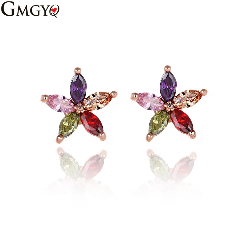 GMGYQ Fashion Jewelry 2018 White Water Drop Oorbellen Cubic Zircon Earings Stud Voor Vrouwen Aretes De Mujer Small Gifts