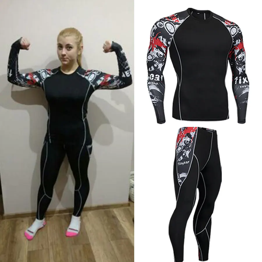 Ladies Suit Thermal Underwear Fitness Sportswear Work Out Compression Running Tights Sport Costumes For women's Tracksuits kit