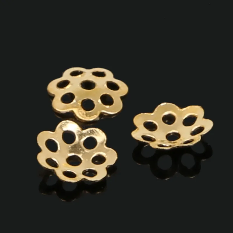 6mm 1000pcs/lot 2016 High Quality DIY Gold Plated Hollow Flower Iron Metal Charms Bead Caps for Jewelry Making