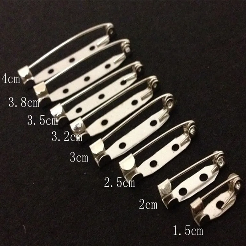 

500pcs 15,20,25,30,32,35,38,40,45mm Safety Lock Back bar Pin DIY brooch base, use for brooch and hair jewelry