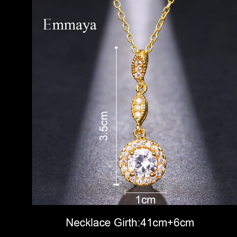 Emmaya Charm Vintage lady 3 Colors Zircon Flower Necklaces & Pendants Jewelry gift for Women girls Wholesal