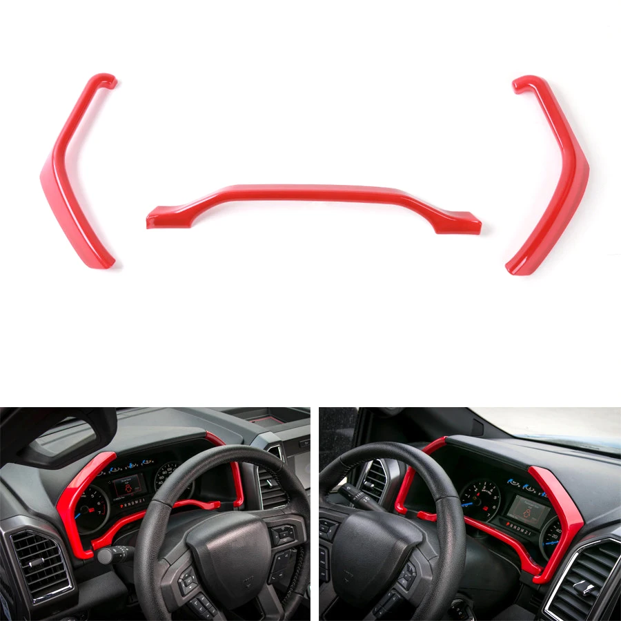 

Car Interior Dashboard Instrument Strips Cover Trim Styling Sticker Fit For Ford F150 2015+ ABS 3 Colors Available