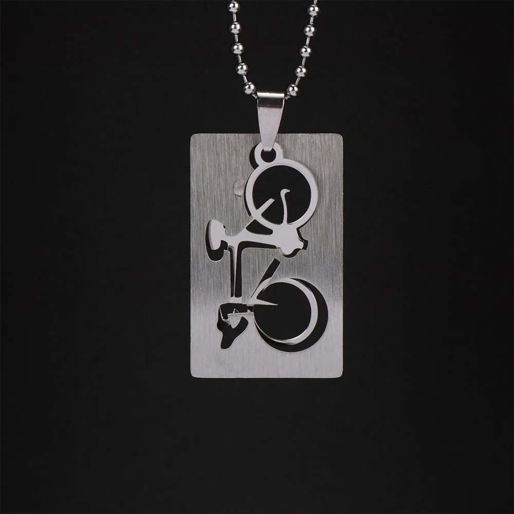 1 PC Stainless Steel Bicycle Bicycle Pendant Necklace 50 cm Unique Fashion Chain Sports Necklace Jewelry