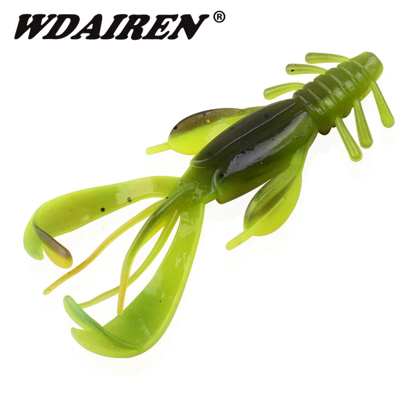 2pcs/lot Silicone shrimp Bait Fishing Lures Soft Lures Crazy Flapper 10cm 10.5g Carp Bass Bait Swimbait Pesca Fishing Tackle