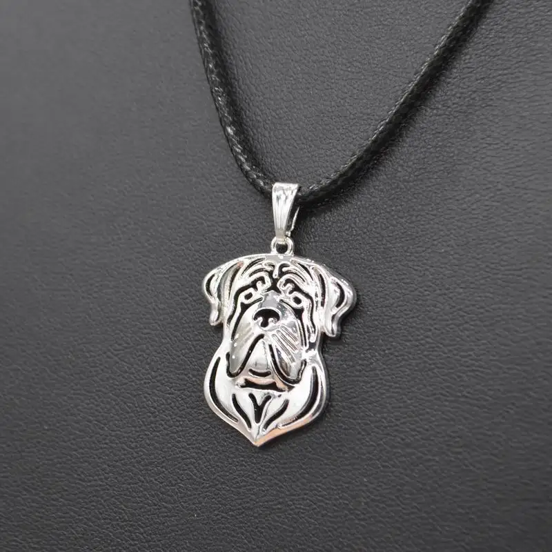 Women Jewelry Alloy Dog Rope Chain Pendant English Mastiff Necklace