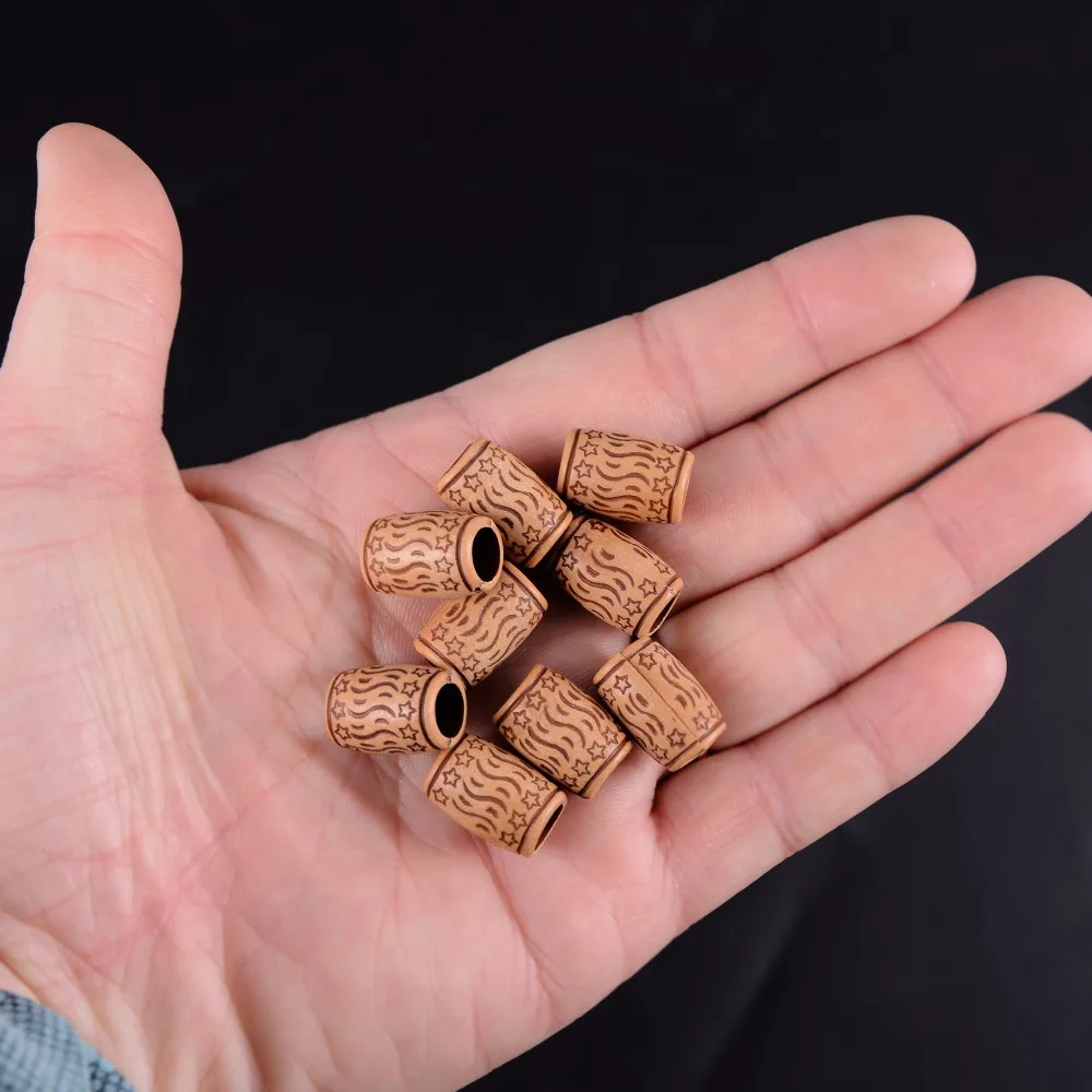 100 Stück Kunststoff Dread Dreadlock Perlen Haargeflecht Flechten Perle Einzigartige Retro Großes Loch Rohr Ring Haarverlängerung Schmuck Werkzeug