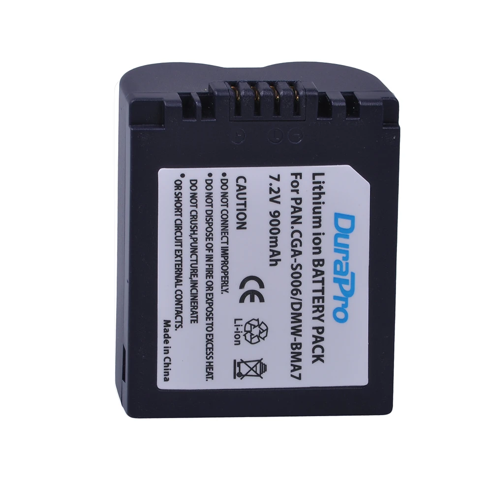 Durapro 1pc CGA-S006 DMW-BMA7 CGA S006 DMW BMA7 Replacement Camera Battery For Panasonic DMC FZ7 FZ8 FZ18 FZ28 FZ30 FZ35 FZ38