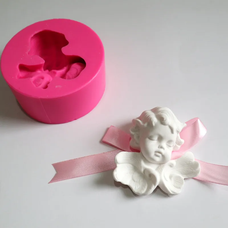 Aroma Gypsum Silicone Mold Angel Baby Wax Melt Molds Candle Making Plaster Mold Fondant Cake Handmade Milk Soap Concrete Molds