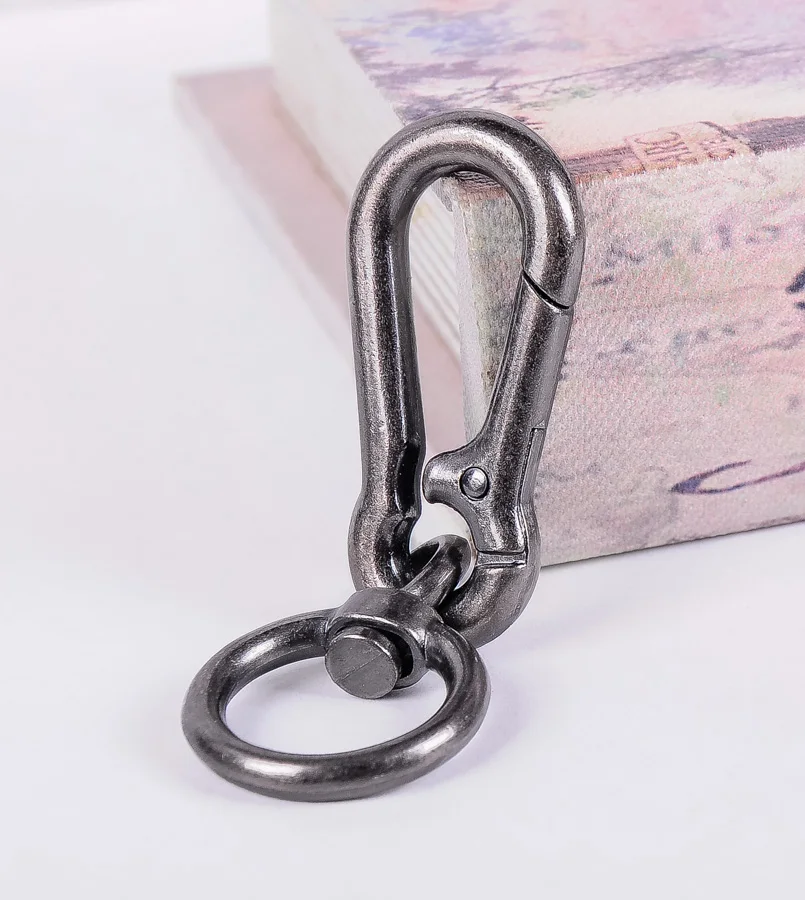 5X Alloy Antique Silver Key chain Carabiner Key Ring Hook Hang Spring Snap Clip