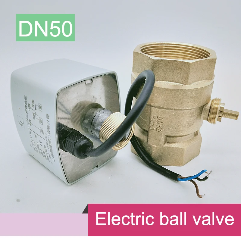 

Actuator Ball Valve AC220V DN50 2" Inch 2-Way 3-Wire Brass Electric Motorized Ball Valve Solenoid Valve