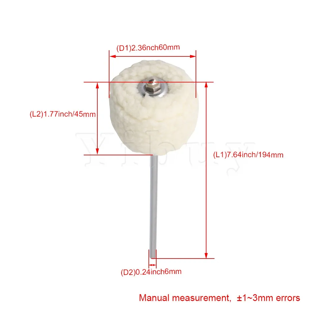 Yibuy-Tête de pédale en feutre pour marteau PerSCH, tige en acier inoxydable, batteur de batterie basse, 19.4x0.6cm