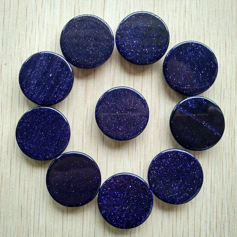 Wholesale 20pcs/lot 2018 new Fashion blue sand stone round cabochon beads 25mm for jewelry Accessories making free shipping