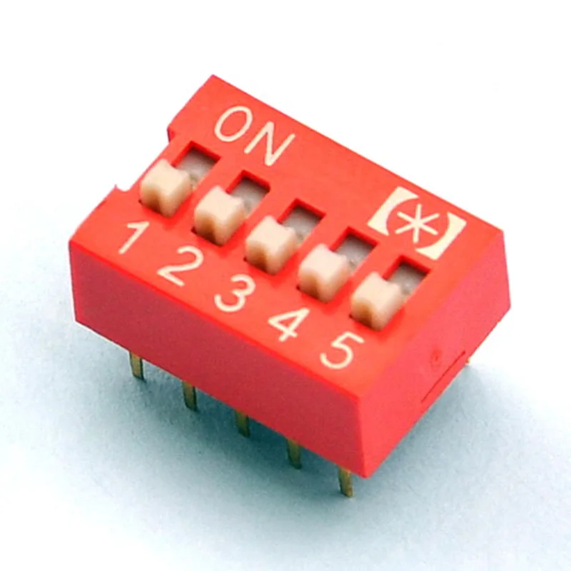 ( 100 pcs/lot ) 5 Way DIP Switch, 5 Position 10 pin PCB Mountable.