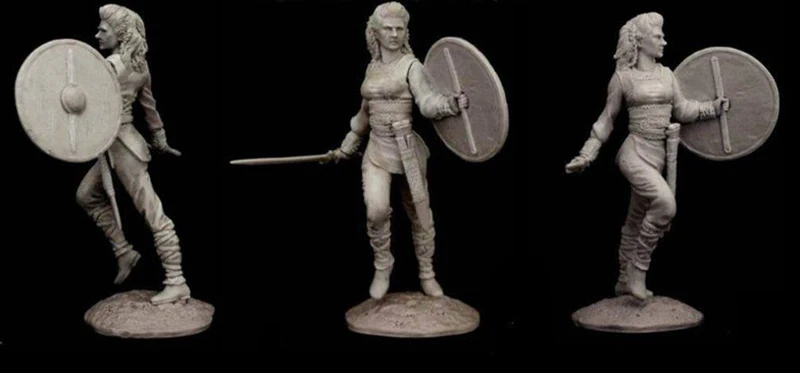 Unpainted Kit 1/24  75mm Viking Shieldmaiden Lagertha  Army soldier 75mm   Resin Figure miniature garage kit