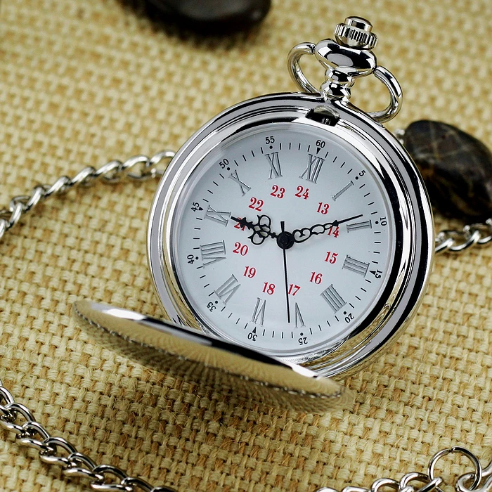 Pocket Watch Men Concise Silver Round Vintage Watch Fashion & Leisure Necklace For Men Children Best Gift Pocket Watches