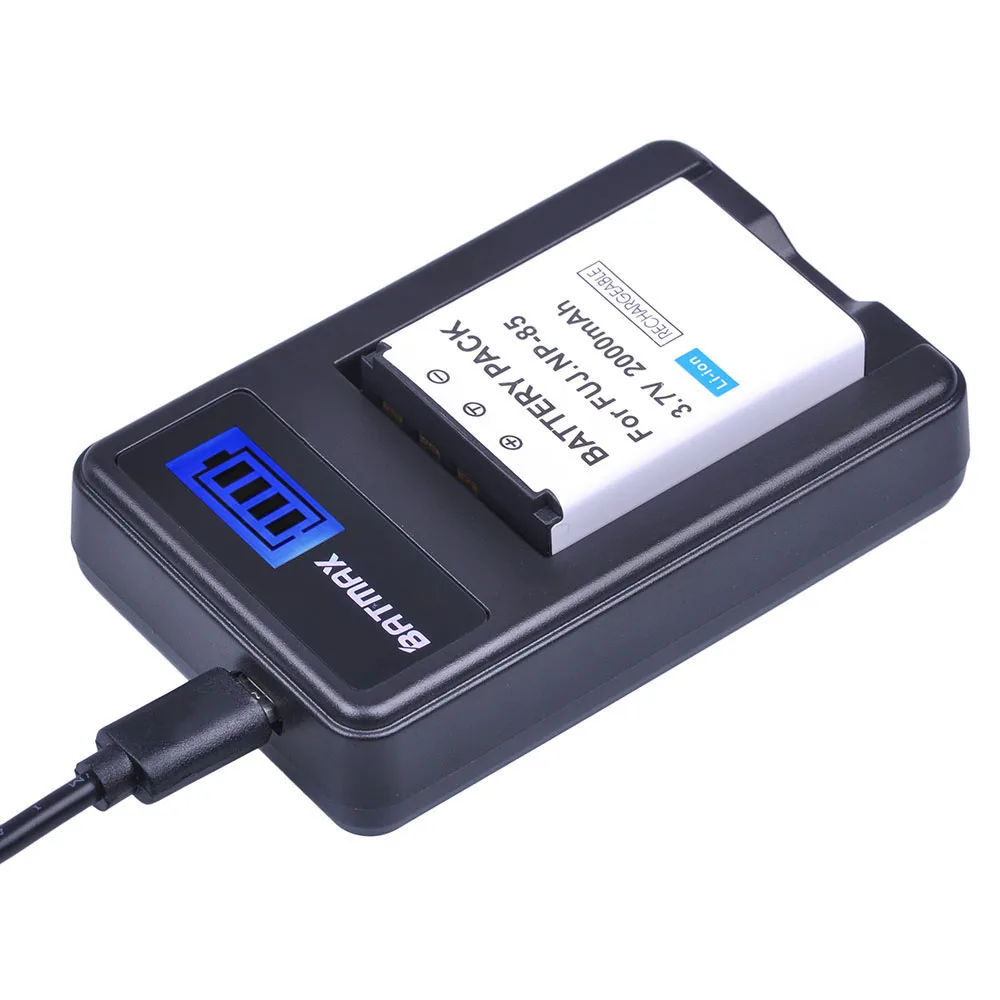 3 pz 3.7V 2000mAh NP-85 NP 85 batteria della fotocamera + caricatore USB LCD per Fujifilm FinePix S1 SL240 SL260 SL280 SL300 SL305 SL1000