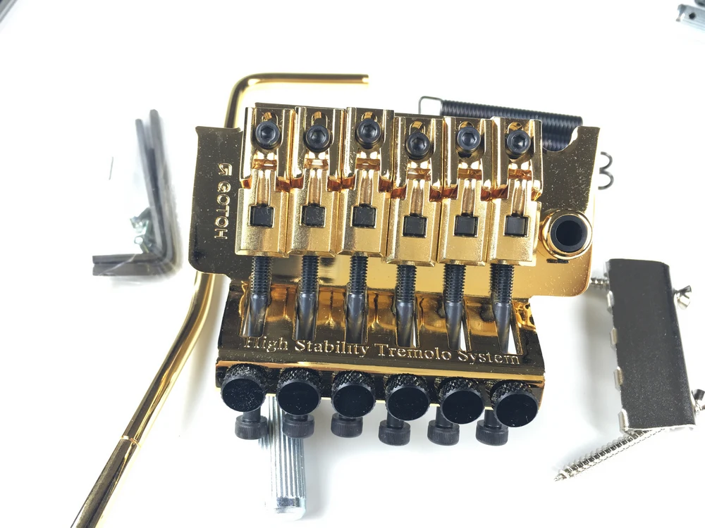 Original Genuine GOTOH GE1996T Locking Tremolo System Bridge Without Locking Nut ( Chrome Black Gold ) MADE IN JAPAN