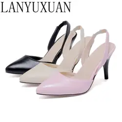 Sexy Summer Sandals Party Wedding Shoes Big Size 31-47 Zapatos Mujer Women Pointe Toe High Heels Chaussure Pumps 1395