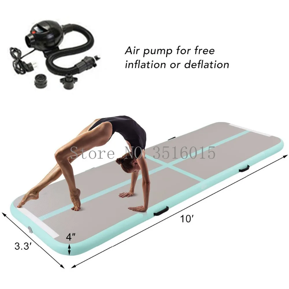 Pista de ar caindo esteira inflável ginástica airtrack 3*1*0.1m com bomba para prática de ginástica, líder de torcida caindo, parque