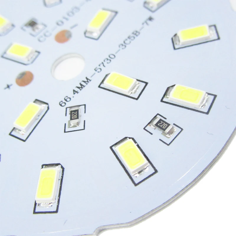 30pcs Needn't Driver 7W SMD5730 Aluminum Lamp Plate DC12V Directly LED PCB White / Warm White Driverless Light Source