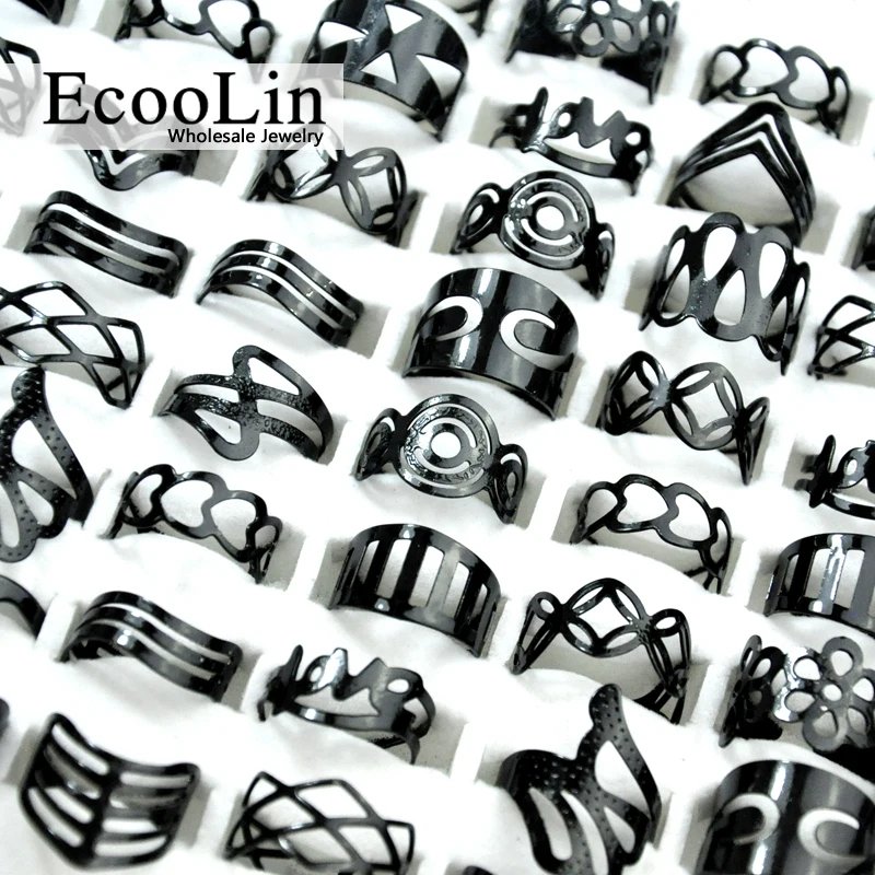 

50Pcs Vintage Black Zinc Alloy Gypsy Adjustable Finger Tattoo Rings Toe Ring Lots For Women Men Jewelry Lots Mix Style BK4010