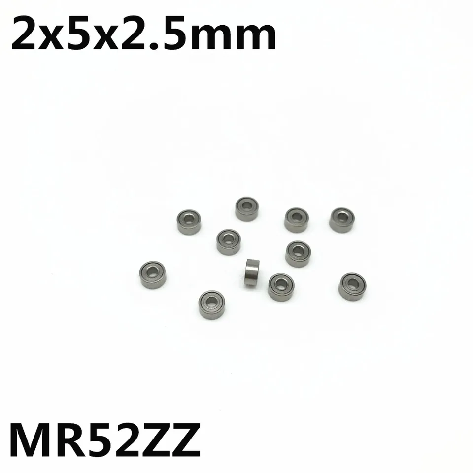 50Pcs MR52ZZ L-520ZZ 2x5x2.5 mm Deep Groove Ball Bearing Miniature