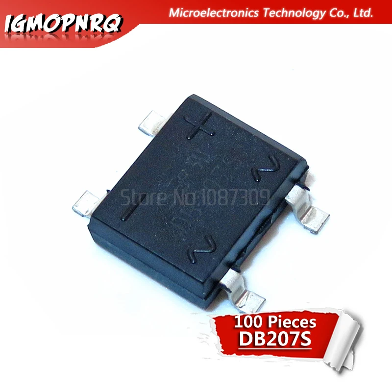 100pcs DB107S DB107 DB207S DB207 DB157S 2A 1000V Bridge Rectifiers 1A 1000V new original