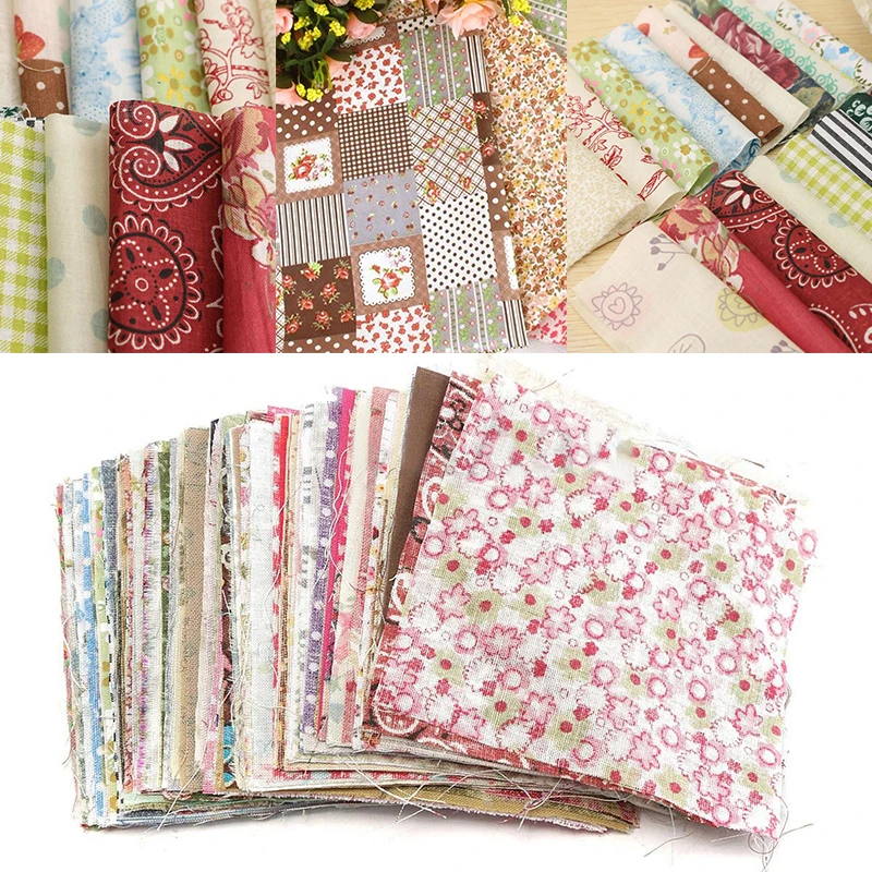 DIY 100pcs Square Floral Cotton Material Sewing Craft Patchwork Cloth 10cm*10cm