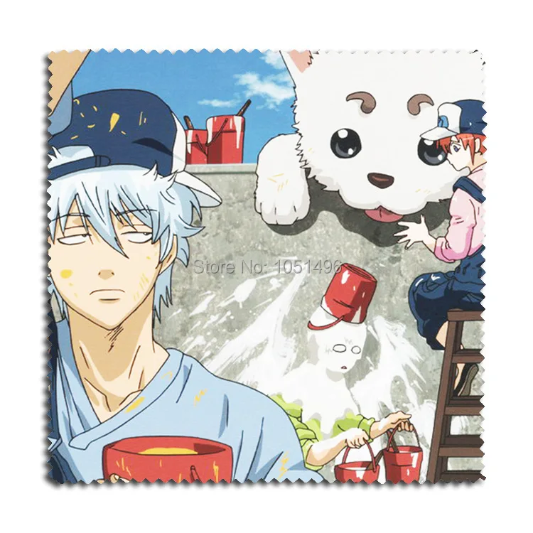 1 Stück Anime Sakata Flanell-Brillenputztuch Okita Sougo Sadaharu Brillenzubehör – Detail 2
