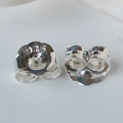 Earnut,Solid 925 Sterling Silver Earring Friction Butterfly Back Stoppers Jewelry Diy Findings ,1pair