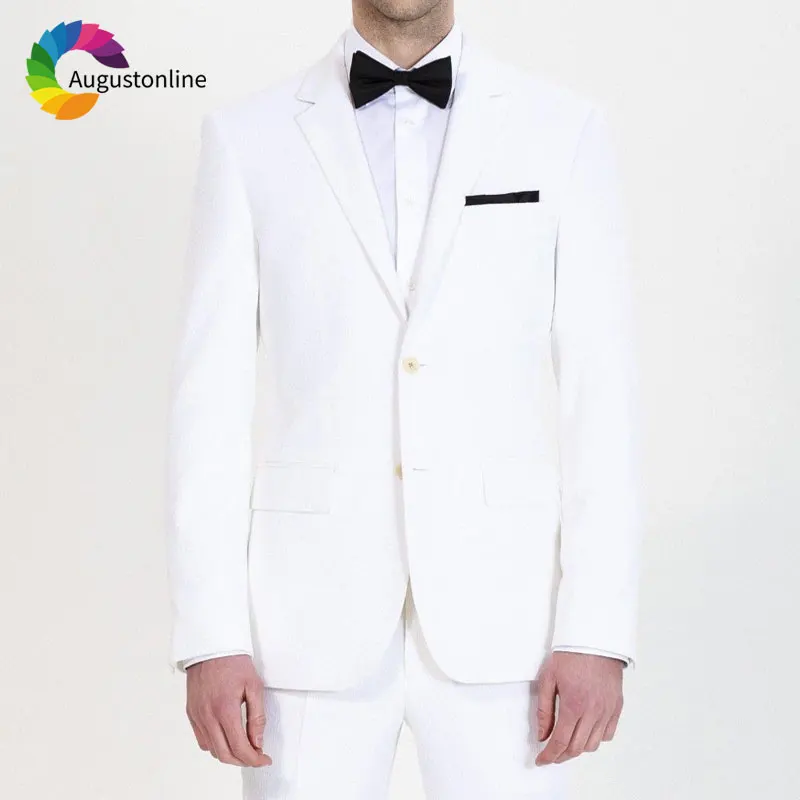 

Custom Made Ivory/White Men Suit for Wedding Slim Fit Groom Tuxedo Best Man Blazer Jacket Pants 2Piece Costume Homme Prom Wear