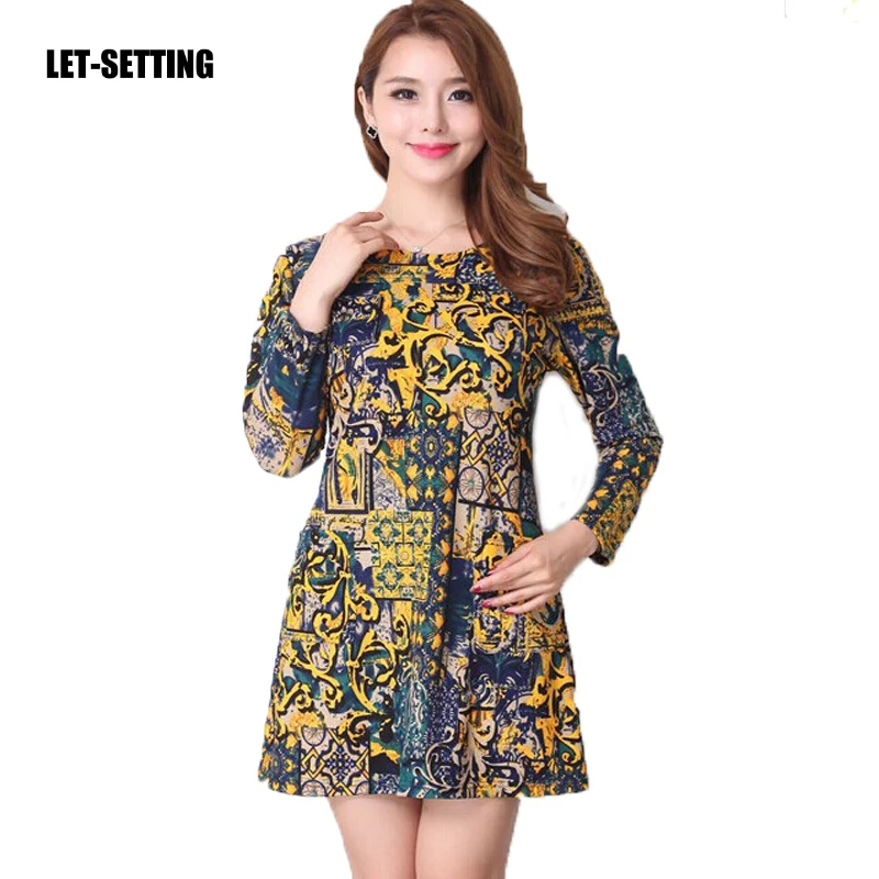 large size women plus size  Korean Slim long-sleeved dress winter dress LET-SETTING elegant lady dress casual female dress