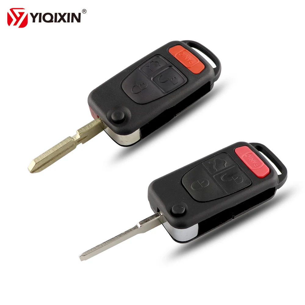 YIQIXIN 3 + 1 Panico 4 Pulsante di Vibrazione Pieghevole Chiave Auto Chiave A Distanza Keyless Entry Borsette Per Benz MB ML350 ML500 ML320 ML55 AMG