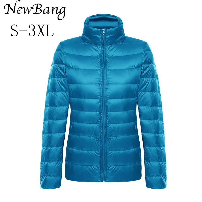 NewBang Brand Women's Down Jacket Ultra Light Down Jacket Women Stand Collar Regular Portable Lightweight Women's Windproof