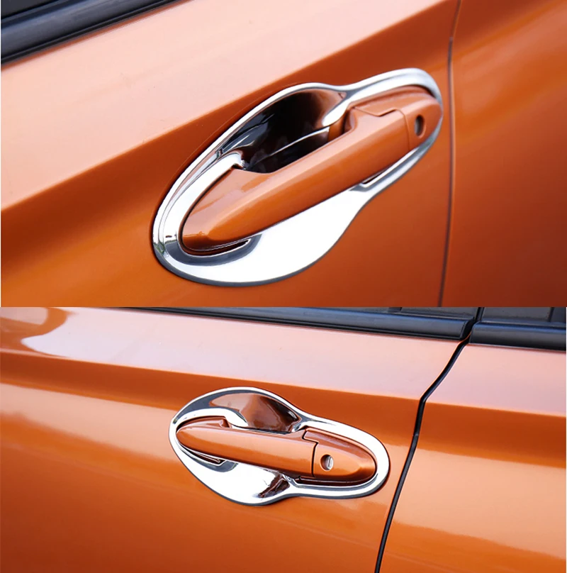 ABS CHROME DOOR HANDLE BOWL COVER CUP CAVITY TRIM INSERT OVERLAY BEZEL MOLDING GARNISH FOR HONDA VEZEL HR-V HRV 2014 to 2019