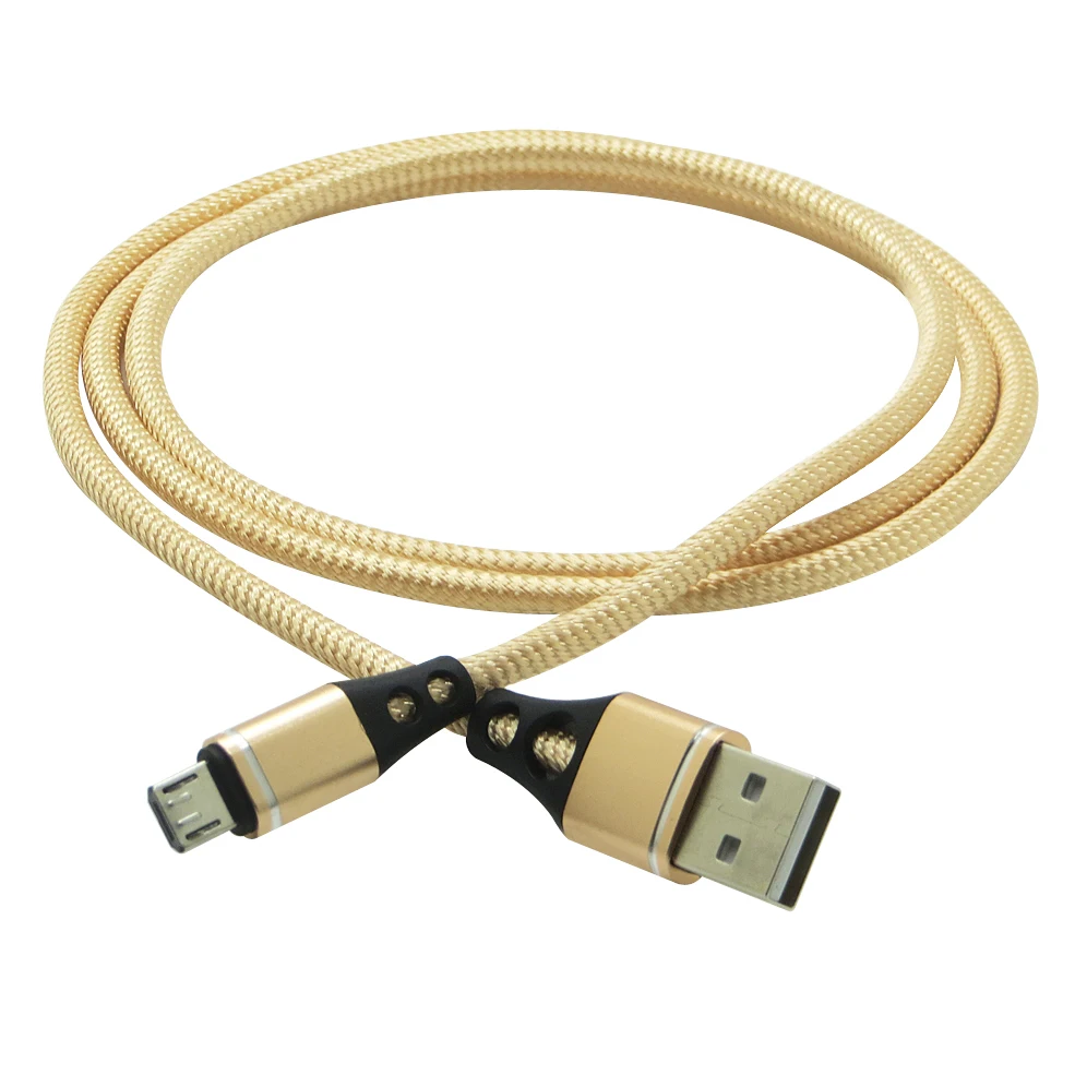 

50pcs/lot 1M 3FT 2.1A Nylon Braid Fast Charging Cable for Samsung HTC Xiaomi Redmi 4x Huawei Micro USB Cable