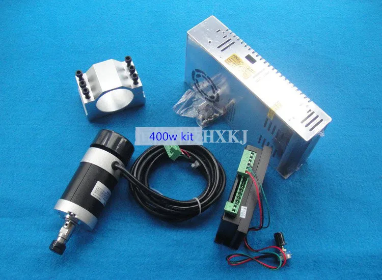 

ER11 48V 400W air spindle motor+Motor controller+57mm clamp+Motor dedicated power supply engraving machine spindle kit