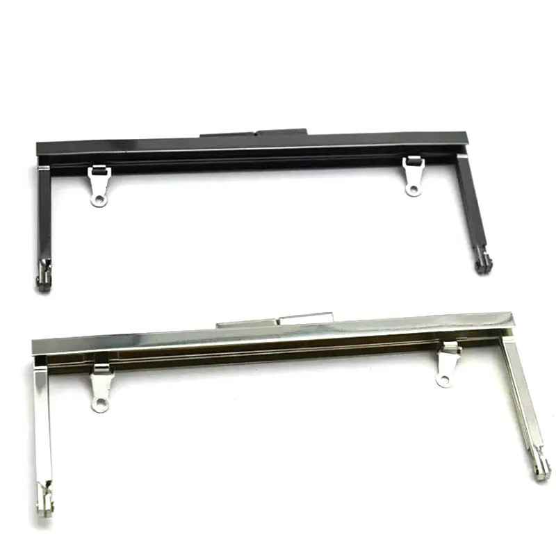 6 3/4 Inches Nickel Clutch Purse Frame with Chain Loops