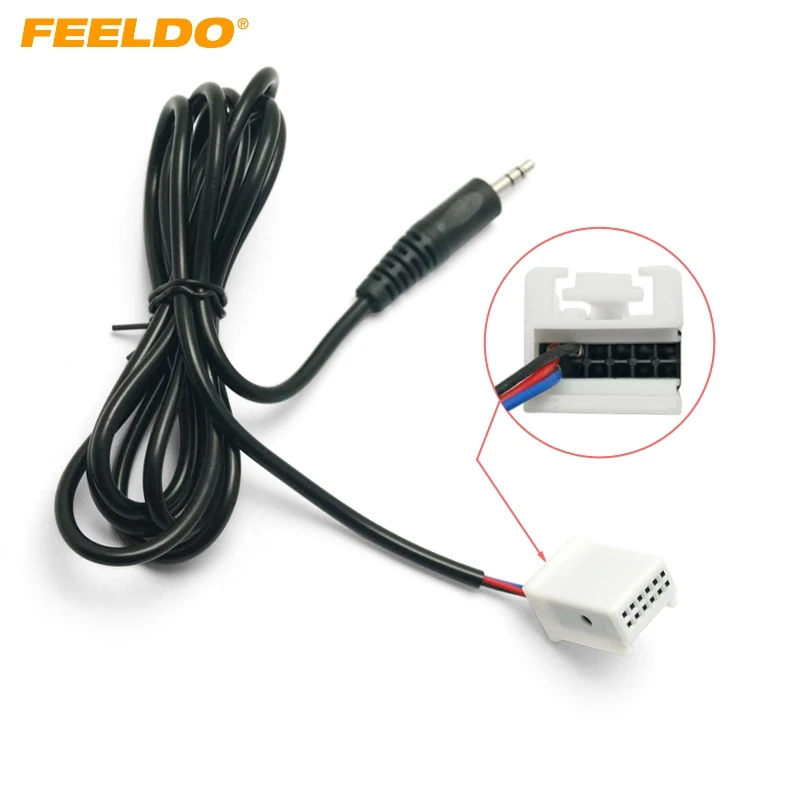 

FEELDO 10Pcs Car Stereo Audio 3.5mm Male AUX Adapter Cable For Volkswagen Polo/Golf/Seat Ibiza OEM Radio RCD210/310