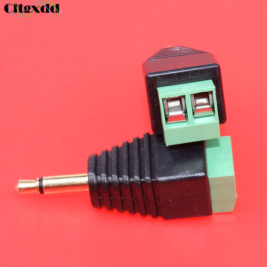 1 Piece Video AV Balun 3.5mm 2pole Mono male to AV Screw Terminal Mono jack 3.5 mm male 2 pin Terminal Block Plug connector