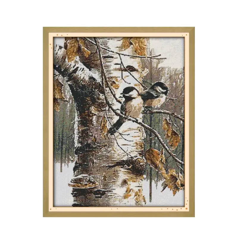 Animal Bird Autumn View Furniture Sewing Printed Cross Stitch Kit Embroidery Diy Handmade Decorative Paintings DMC Needlework