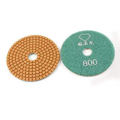 

10cm Diameter 5mm Thickness 800 Grit Marble Diamond Polishing Pad Teal 2 Pcs