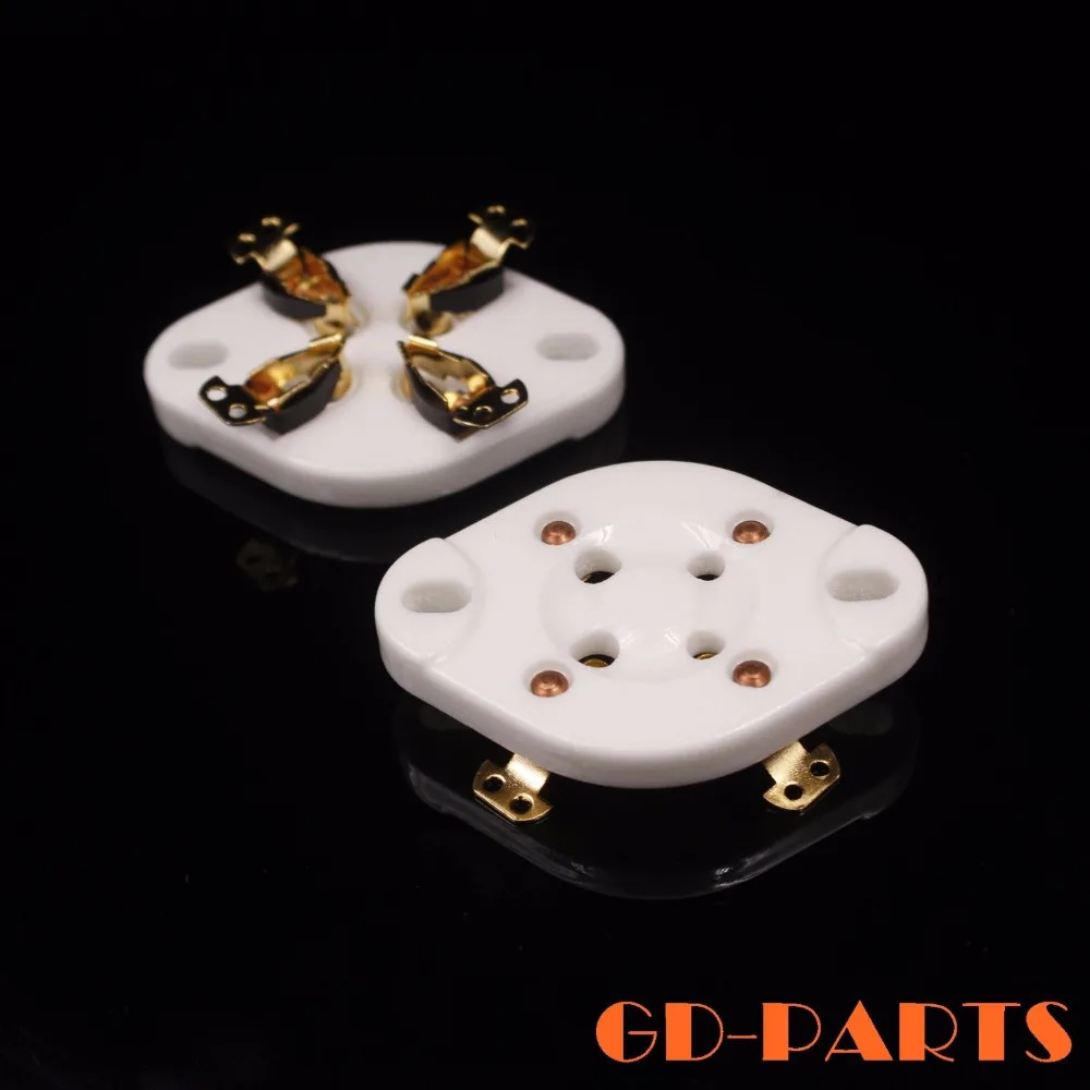 4pin Ceramic Tube Socket For 300B 811 45 71A 5Z3 572B 2A3 5U4G Panel Chassis Mount Hifi Audio Vintage Tube Amplifier DIY 1PC