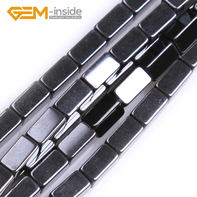 3x5mm 4x6mm 4x9mm Natural Loose Hematite Rectangle Stone Beads For Jewelry Making Bracelet Necklace Sets DIY 15inches GEM-inside