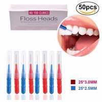 Tooth Interdental Brush Flossing Head Oral Hygiene Dental Flosser Brush Toothpick Healthy For Teeth Head Tooth Pick 50 pcs/pack