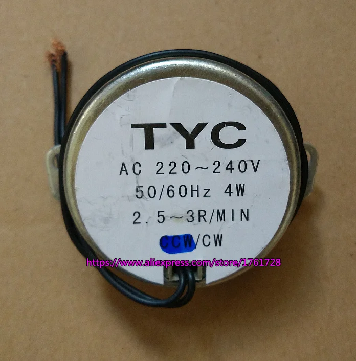 50TYC 220V 4W CW Synchronous motor 2.5~3rpm 5-6rpm AC motor micro fan motor ,shaft diameter 5mm~