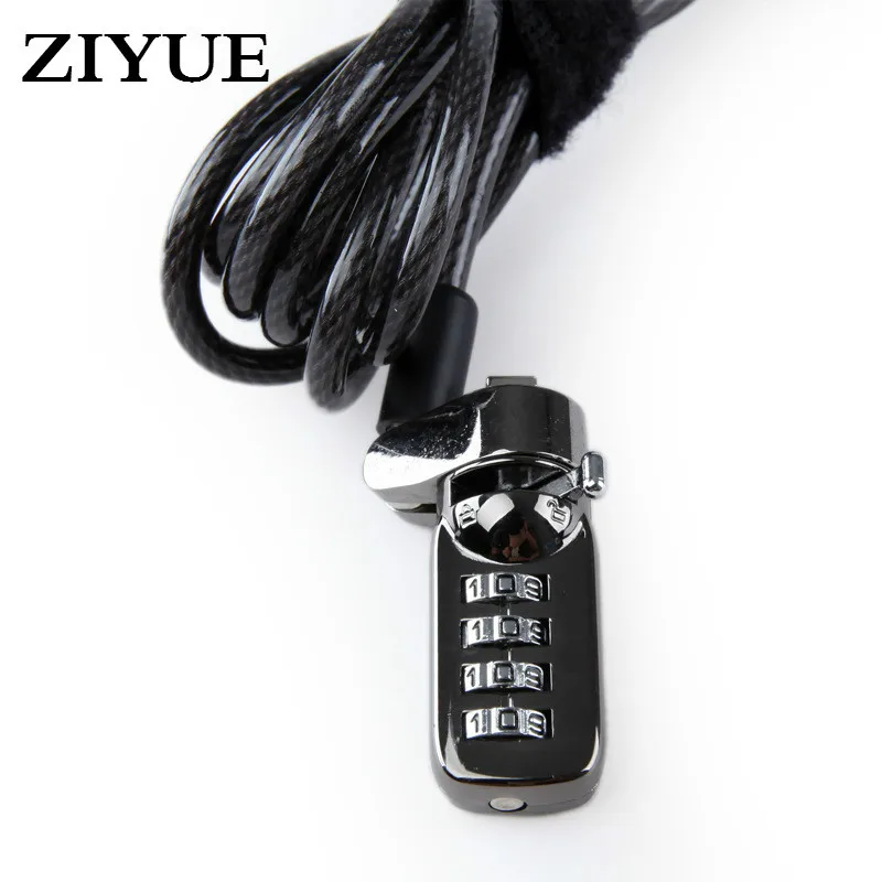 Free Shipping High quality  Black Keyless Mini Anti-theft Password Chain Lock Notebook Computer Laptop Cable Chain Lock