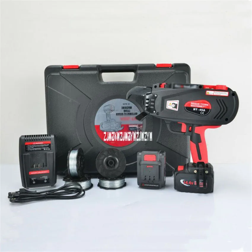 Máquina de atado totalmente automática de BT-45A, flejadora de varillas de mano, herramienta de construcción recargable, 2/3 giros, 110V/220V, 45mm