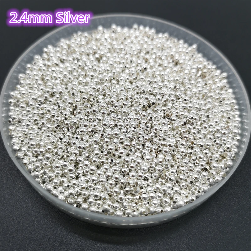 Five Sizes Silvery Iron Metal Beads Jewelry Findings Diy Beads Smooth Ball Spacer Beads For Jewelry Making Making